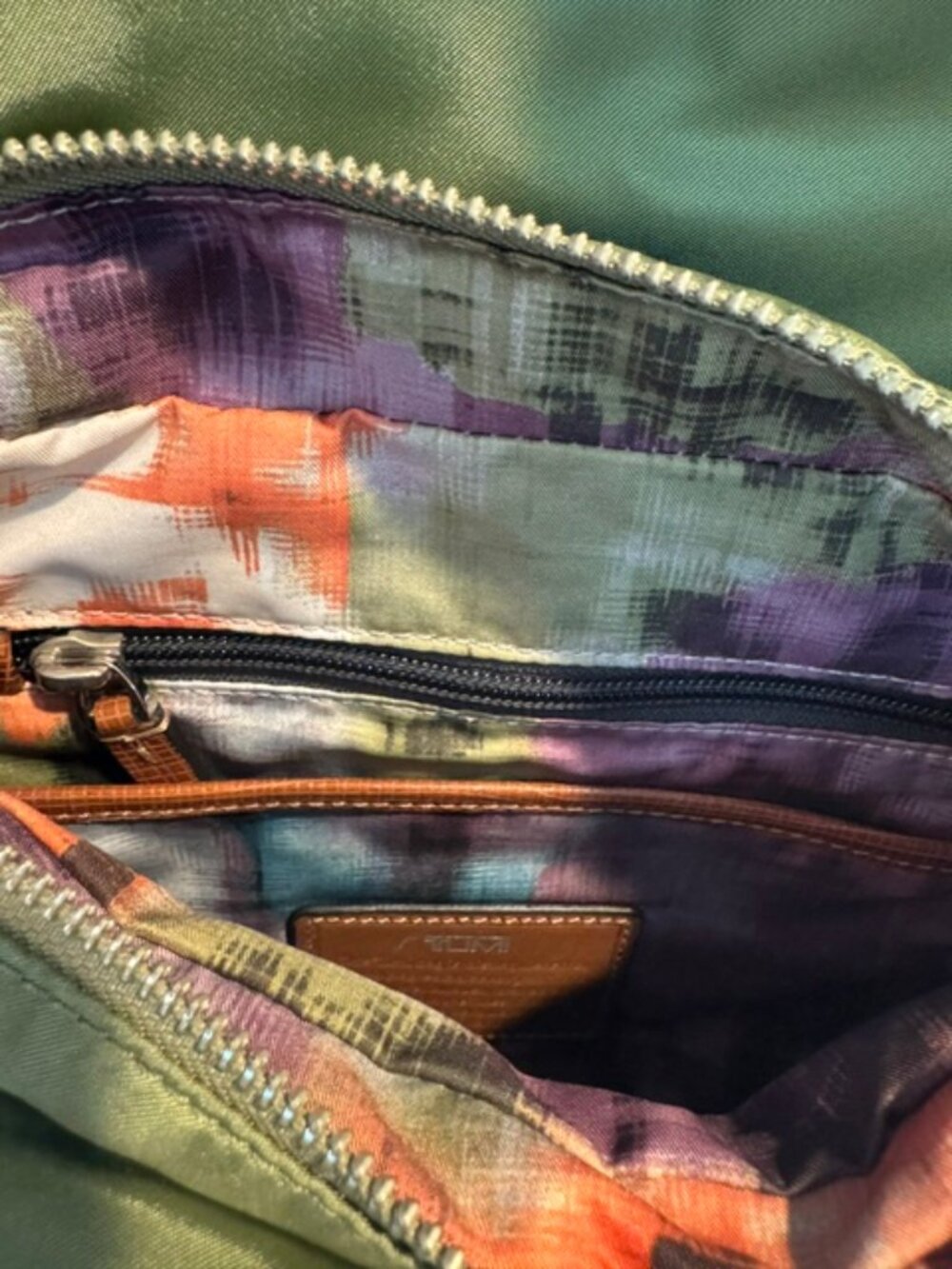 TUMI Nylon Forrest Green Voyageur Lugano Shoulder Crossbody Bag - Picture 6 of 10